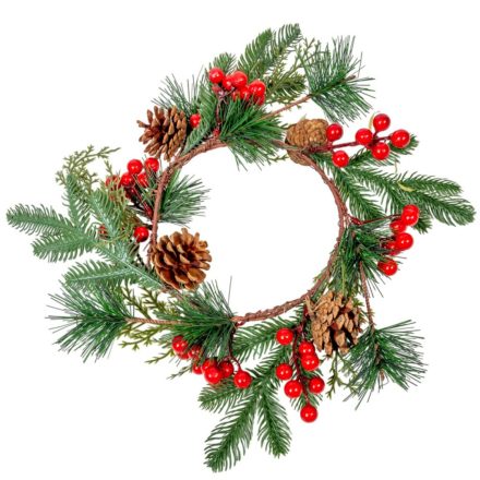 Bogyós, tobozos ajtódísz D36 cm