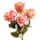 Rózsa csokor antikolt 7v. mix M43cm 48db/#