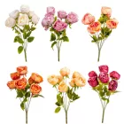 Rózsa csokor antikolt 7v. mix M42cm 72db/#