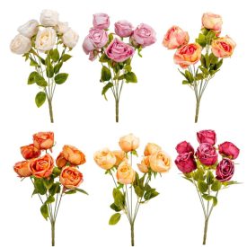 Rózsa csokor antikolt 7v. mix M42cm 72db/#