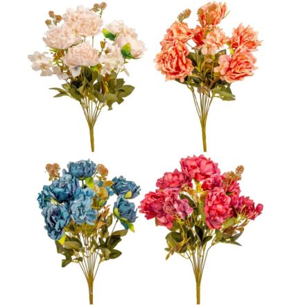 Hortenzia, rózsa csokor 9v. mix M50cm 24db/#