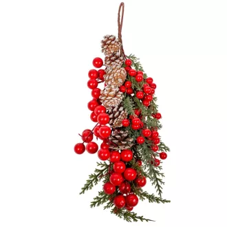 Bogyós,tobozos fenyő dísz akasztós 50cm