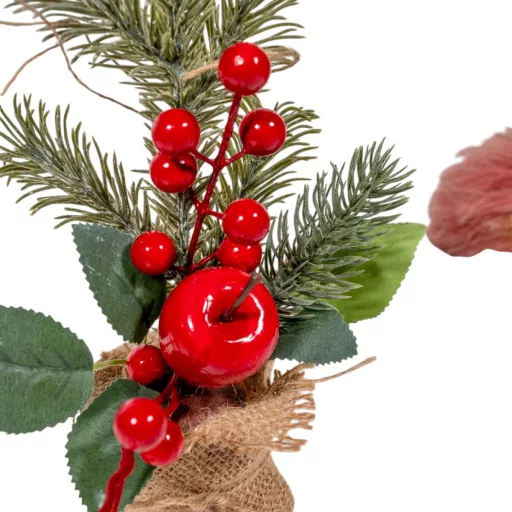 Juta zsákos fenyő dekoráció 26cm