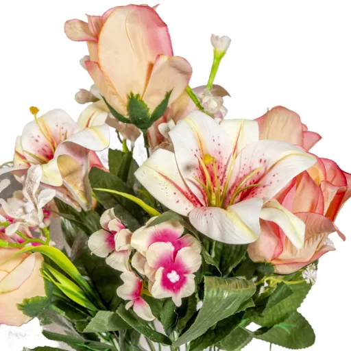 Liliom,rózsa csokor 13v. M50cm 8db/#