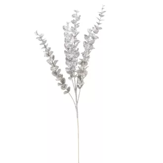 Glitteres eukaliptusz ág ezüst M83cm
