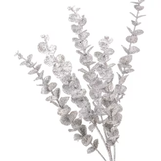 Glitteres eukaliptusz ág ezüst M83cm