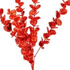 Glitteres eukaliptusz ág piros M83cm