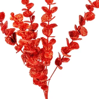 Glitteres eukaliptusz ág piros M83cm