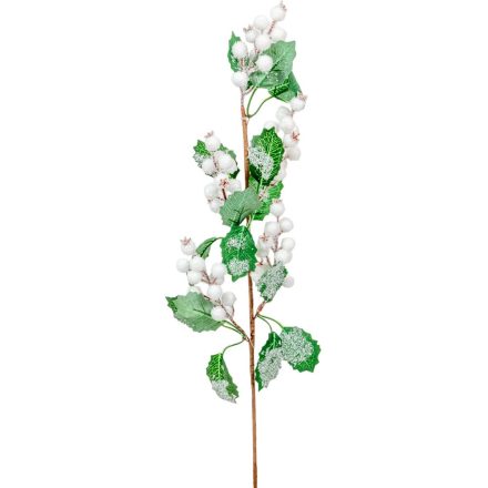 Csipke bogyós, leveles ág fehér 56cm