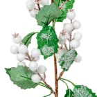 Csipke bogyós, leveles ág fehér 56cm