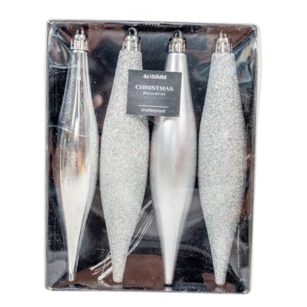 Jégcsap műa. ezüst 15cm 4db-os