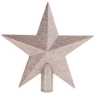 Csillag csúcsdísz glitteres fehér 19cm 
