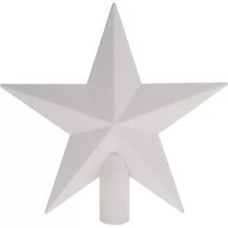 Csillag csúcsdísz glitteres fehér 19cm 