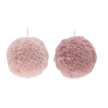 Szőrös gömb rózsaszín 8cm