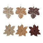 Virág-levél dísz glitteres műa 12cm