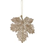 Virág-levél dísz glitteres műa 12cm