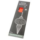 Papír lampion jégcsap akasztós piros 40cm 