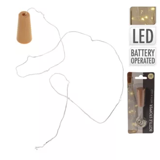 Dugós fényfüzér 8 LED-es elemes (elemmel) meleg 75cm