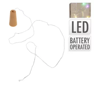   Dugós fényfüzér 8 LED-es elemes (elemmel) multicolor 75cm