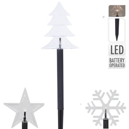 Karácsonyi mintás LED-es leszúró 35cm elemes (elem nélkül)