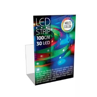 Szalag 30 LED-es elemes (elem nélkül) multi 1m