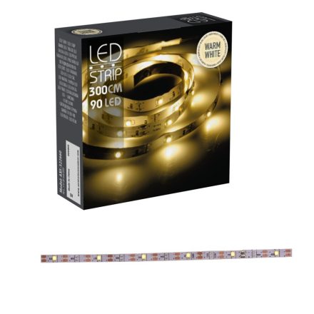 Szalag 90 LED-es elemes (elem nélkül) meleg 3m