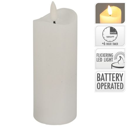 Gyertya LED-es fehér M12,5x5cm időzítős elemes (elem nélkül)