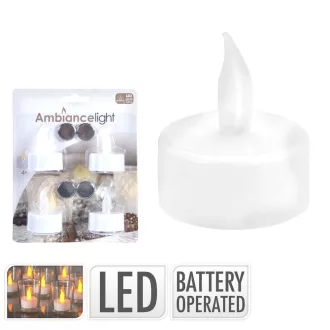 Teamécses LED-es 4,5cm 4 db-os (elemmel)