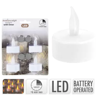 Teamécses LED-es időzítős D3,8cm 4db-os