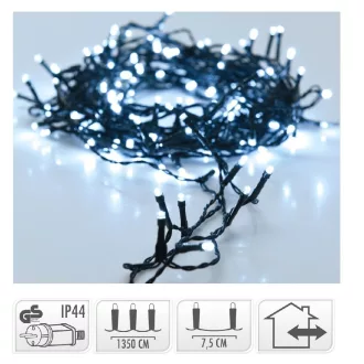 Fényfüzér 180 LED-es adapteres hideg 13,5m