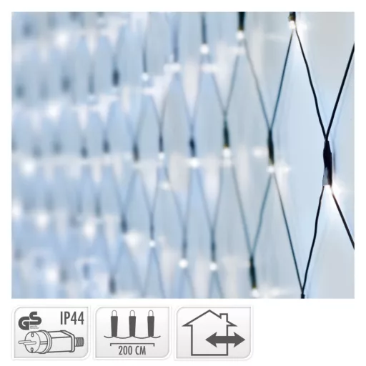 Háló 160 LED-es adapteres hideg 2x1m