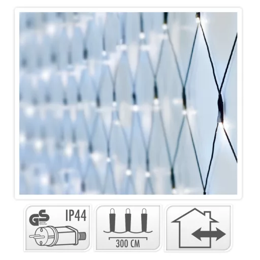 Háló 320 LED-es adapteres hideg 3x1,5m