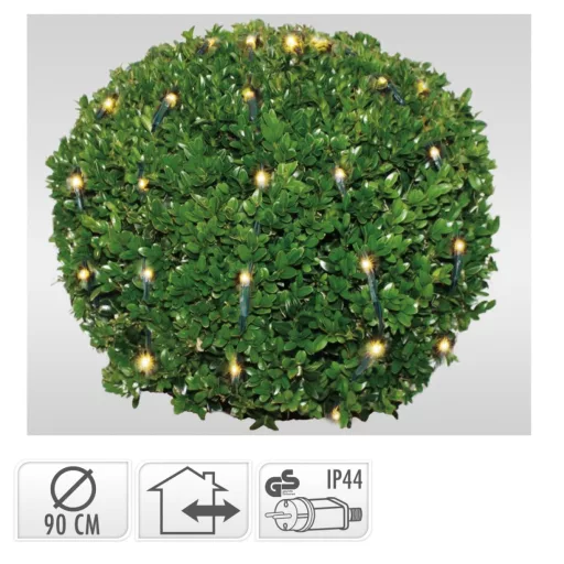 Bukszusgömb fényháló 100 LED-es adapteres 90cm