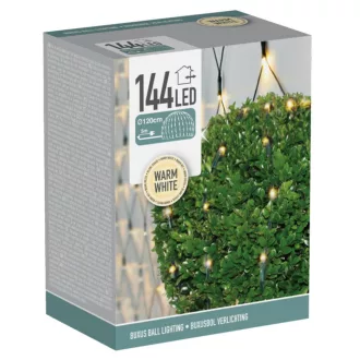 Bukszusgömb fényháló 144 LED-es adapteres 120cm