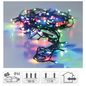 Fényfüzér 120 LED-es adapterrel multi 9m