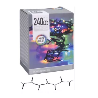 Fényfüzér 240 LED-es adapteres multi  18m