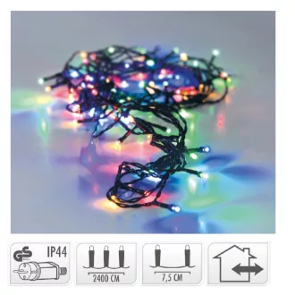 Fényfüzér 320 LED-es adapteres multi 24m