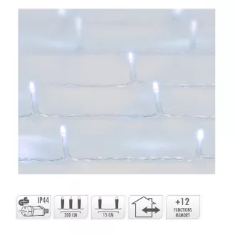 Fényfüggüny 240 LED-es programos adepteres hideg 2x1,5m