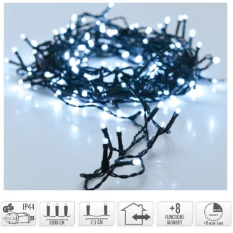   Fényfüzér 240 LED-es időzítős programos adapteres hideg  18m