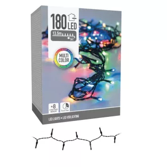   Fényfüzér 180 LED-es időzítős programos adapteres multi 13,5m