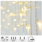 Jégcsap 90 LED-es transzparens adapteres meleg 3m