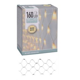 Háló 160 LED-es transpares adapteres meleg 2x1m
