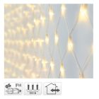 Háló 160 LED-es transpares adapteres meleg 2x1m