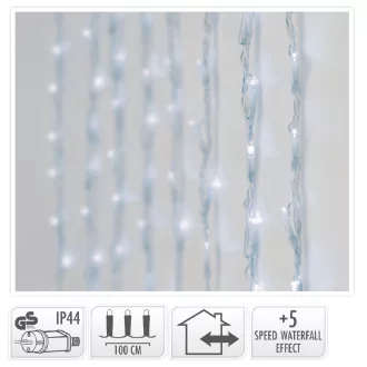Fényfüggöny 320 LED-es programos adapterrel hideg 1x2m
