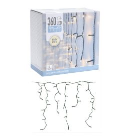 Jégcsap 360 LED-es füzér programos adapterrel meleg 12m