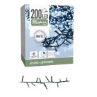 Sűrű fényfüzér 200 LED-es időzítős programos elemes (elem nélkül) hideg 4m