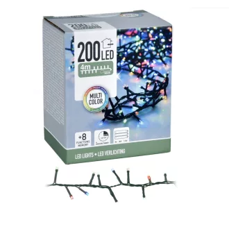   Sűrű fényfüzér 200 LED-es időzítős programos elemes (elem nélkül) multi
