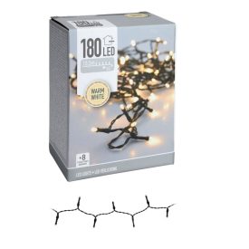 Fényfüzér 180 LED-es programos adapteres meleg 13,5m