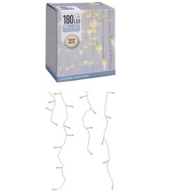   Jégcsap 180 LED-es transzparens időzítős adapteres meleg 6m