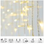 Jégcsap 180 LED-es transzparens időzítős adapteres meleg 6m